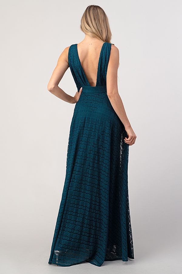 Green Deep V Maxi Dress (Talla M) thumbnail