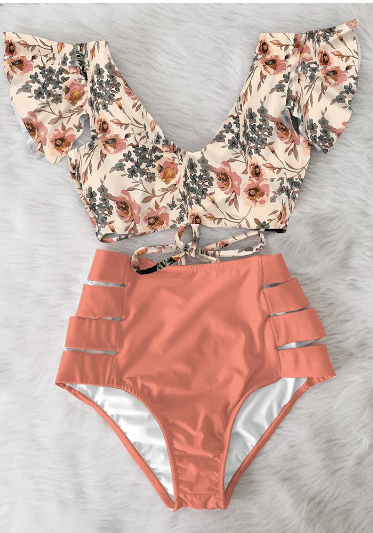 Peach Waist Ruffled Bikini Set (Talla L) thumbnail