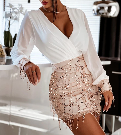 Rose Gold Skirt Dress (Talla S)
