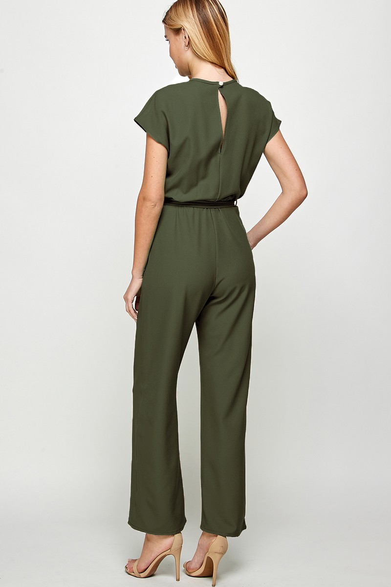 Olive Jumpsuit with Adjustable Waist (Talla M) thumbnail
