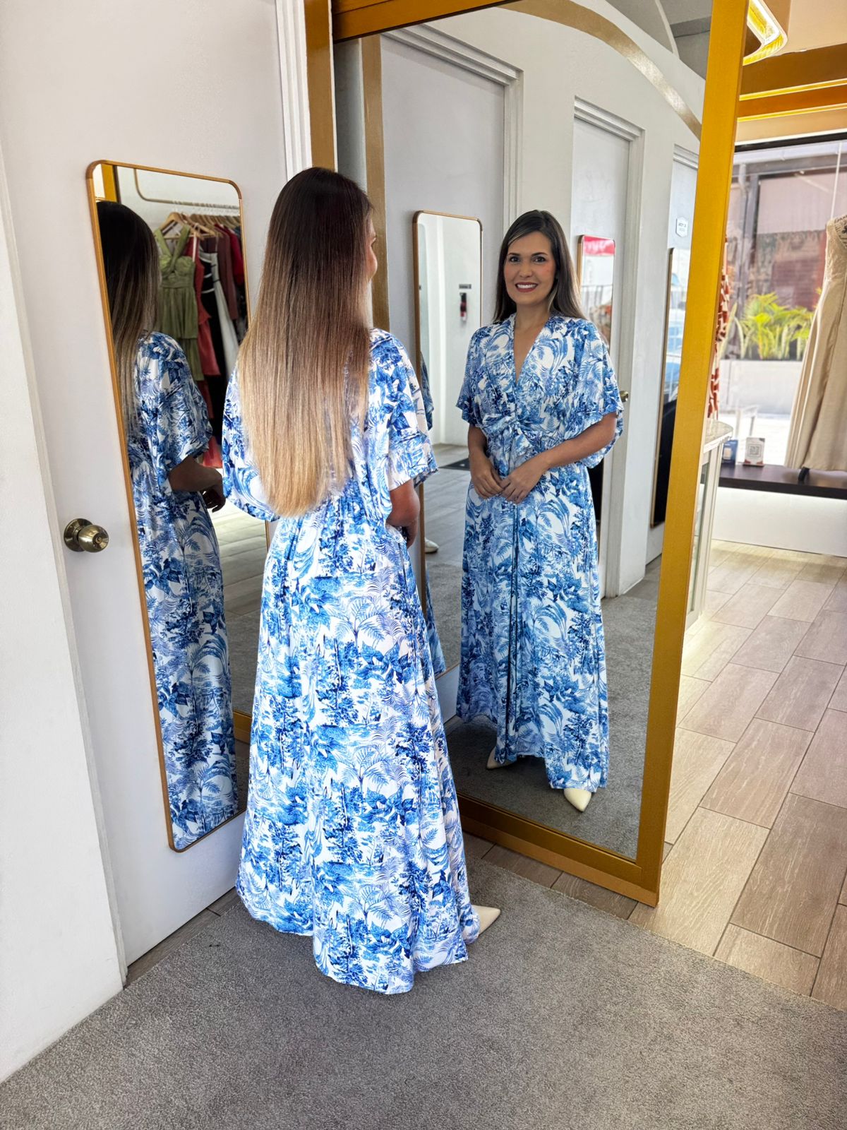 Kimono Sleeve Tie Chest Elastic Waisted Jumpsuit (Talla S) thumbnail
