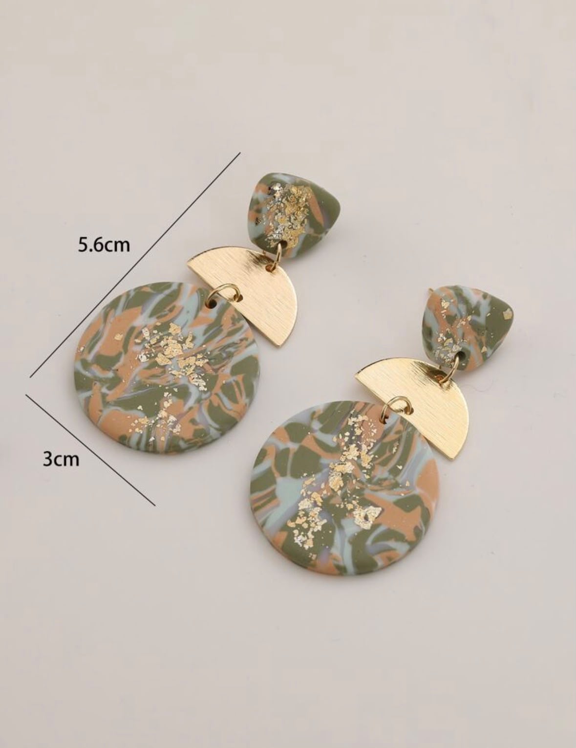 Multicolor Semicircle Round Drop Earrings