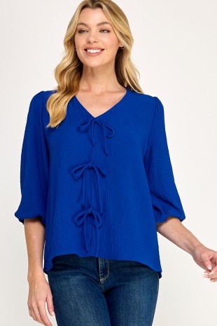 Royal Tie front blouse (Talla L) thumbnail