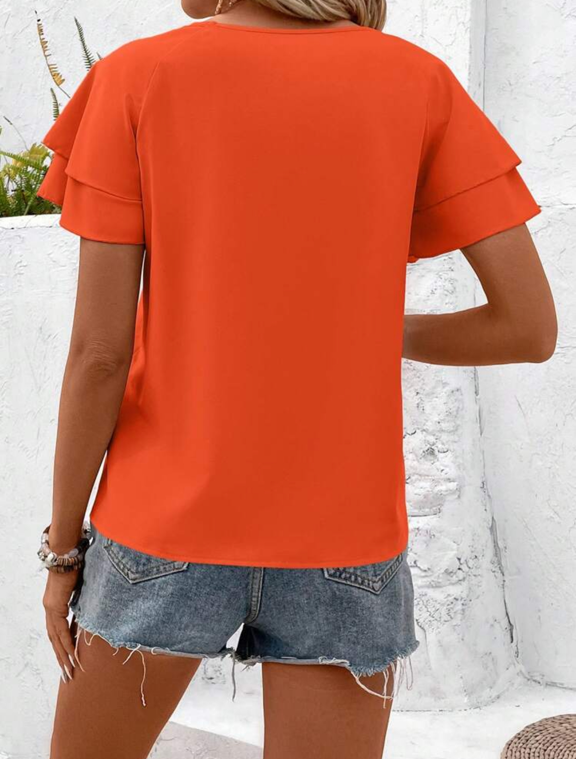Orange Ruffle Blouse (Talla S) thumbnail