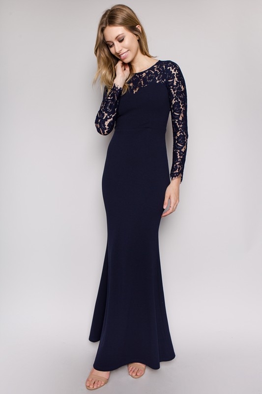 Navy Open Back Maxi Dress (Talla M) thumbnail