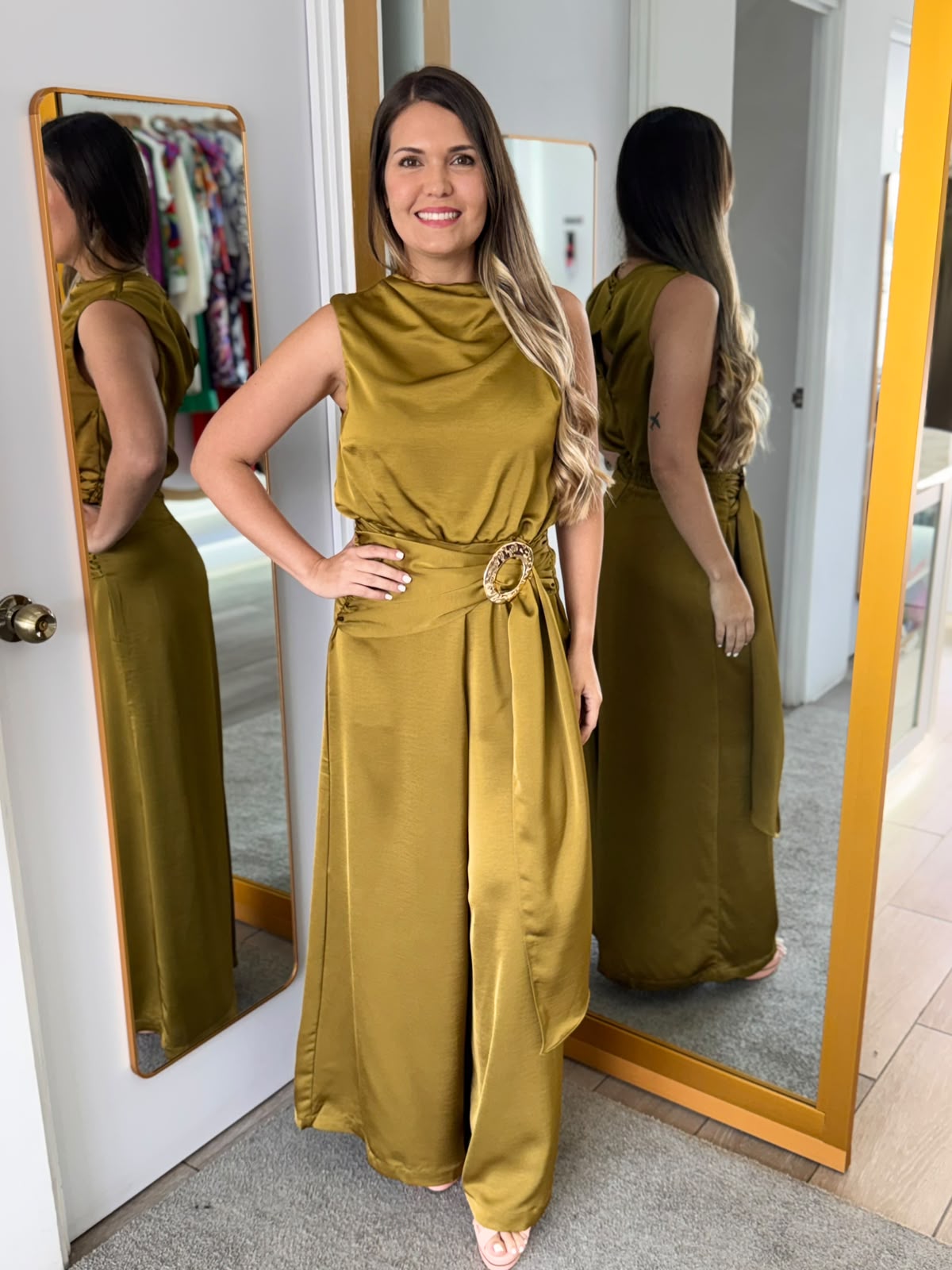 Ochre Mid Stretch Jumpsuit (Talla S)