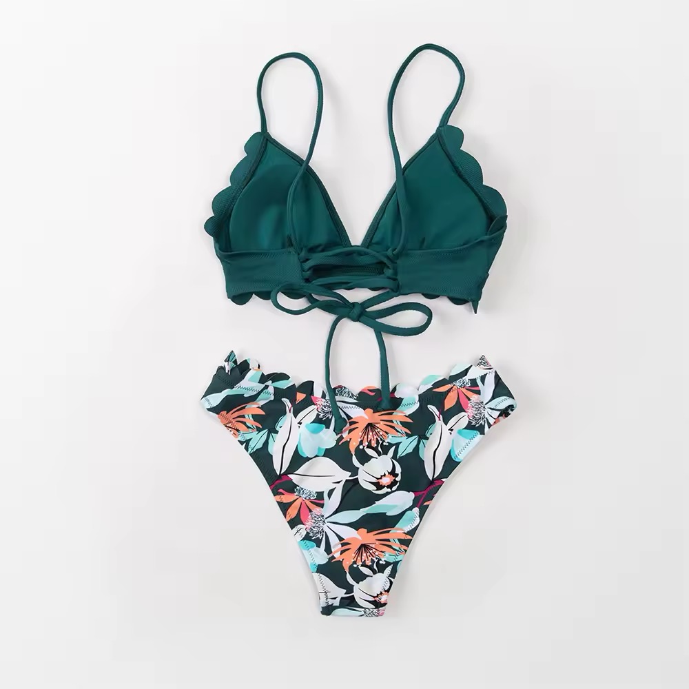 Scalloped Back Tie Bikini Set (Talla S) thumbnail
