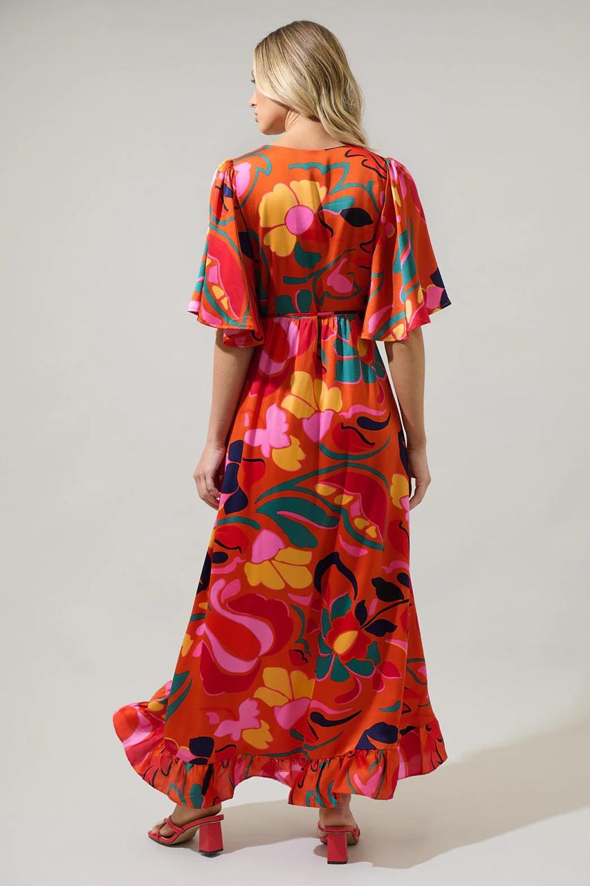 Serene Floral Abelia Maxi Wrap Dress (Talla S) thumbnail