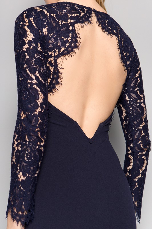 Navy Open Back Maxi Dress (Talla M) thumbnail