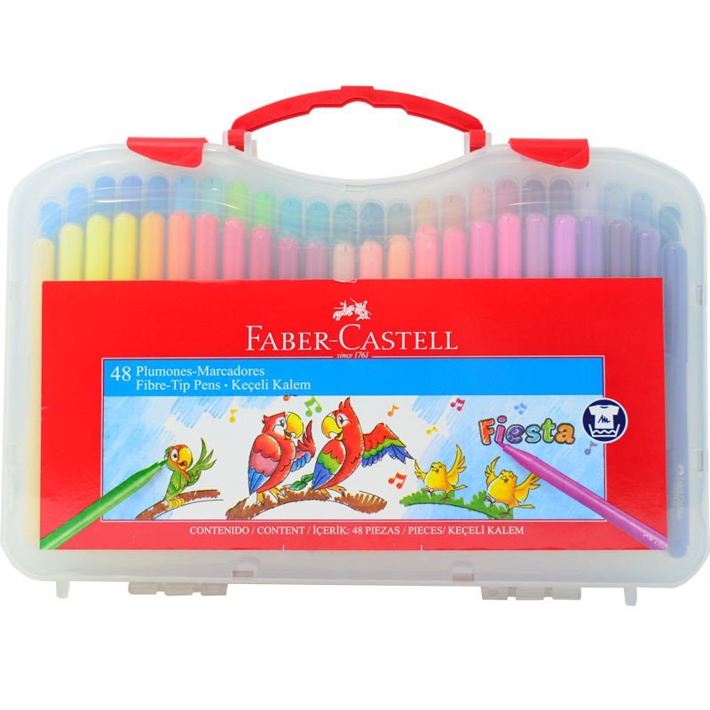 MARCADORES EN ESTUCHE FABER CASTELL 48 COLORES FIESTA