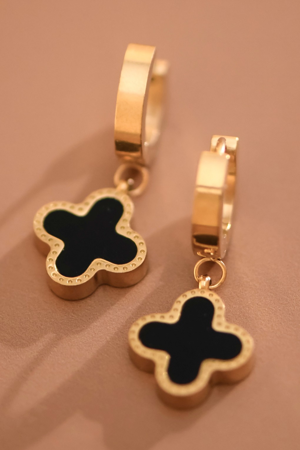 18k Gold Clover Waterproof Stainless Steel Earrings