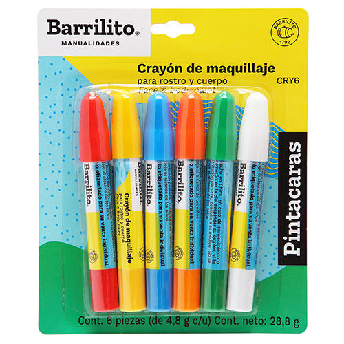 CRAYON BARRILITO PINTACARITAS 6 COLORES