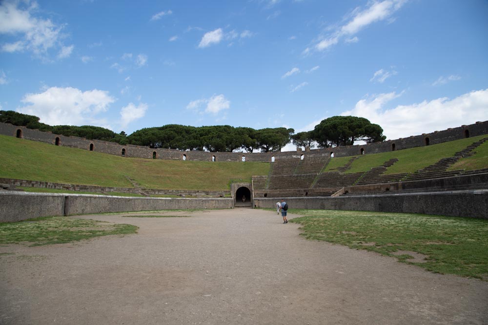 Italy, Pompeii - Amphitheatre - view of the aerena