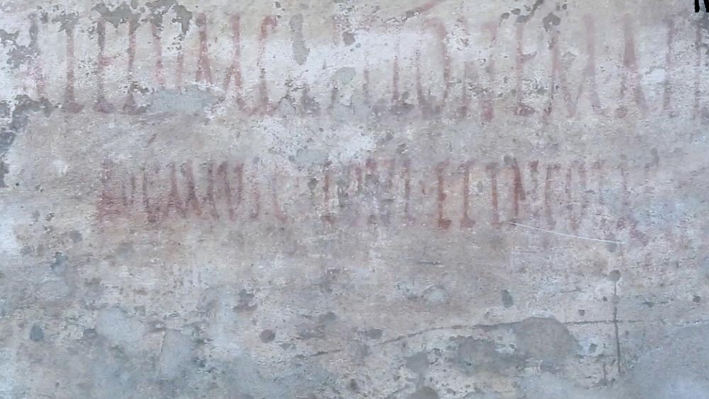 Italy, Pompeii, Graffity and drawing on the walls