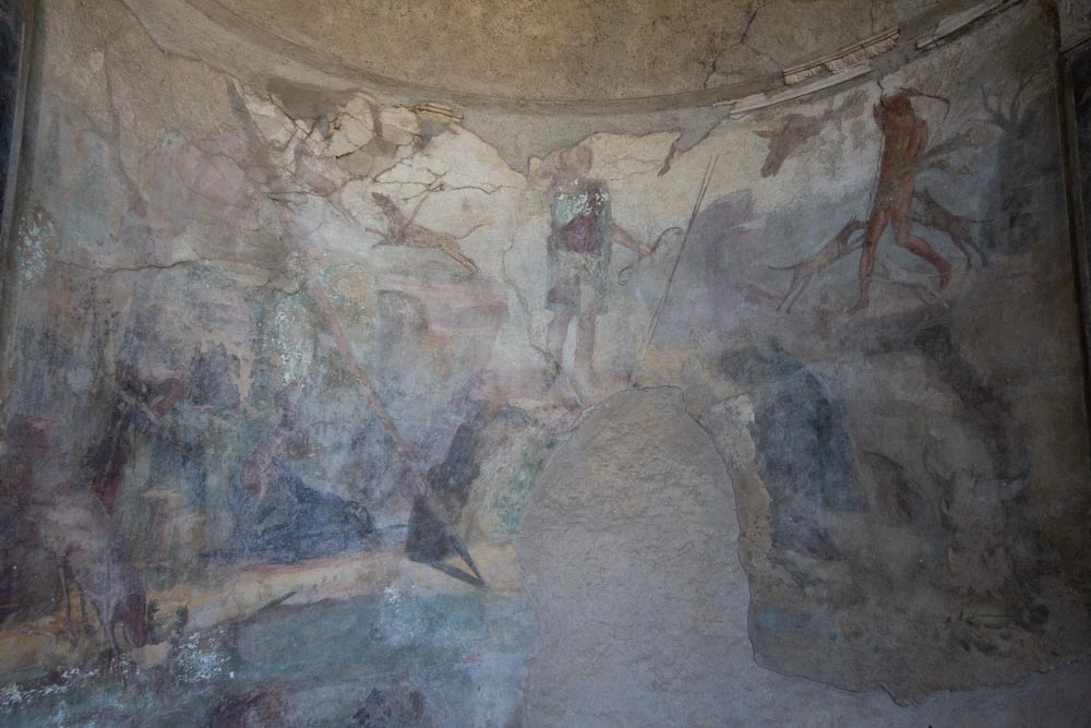 Italy, Pompeii, House of Menander, room with frescoes