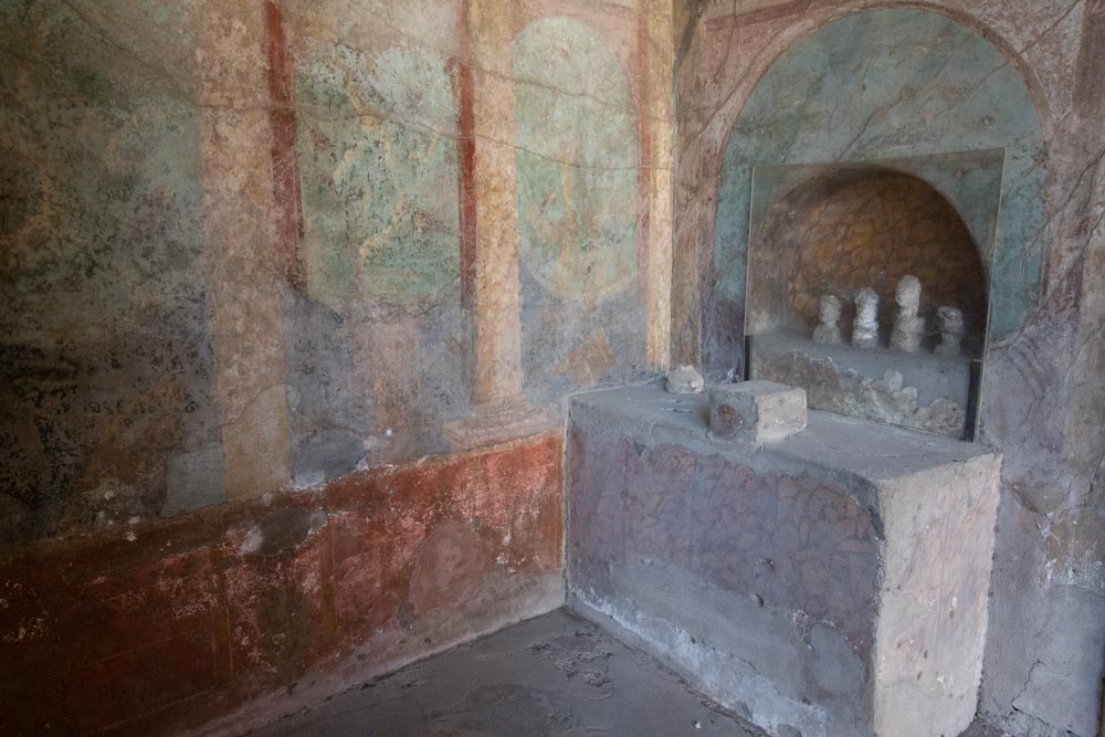 Italy, Pompeii, House of Menander, room with frescoes3