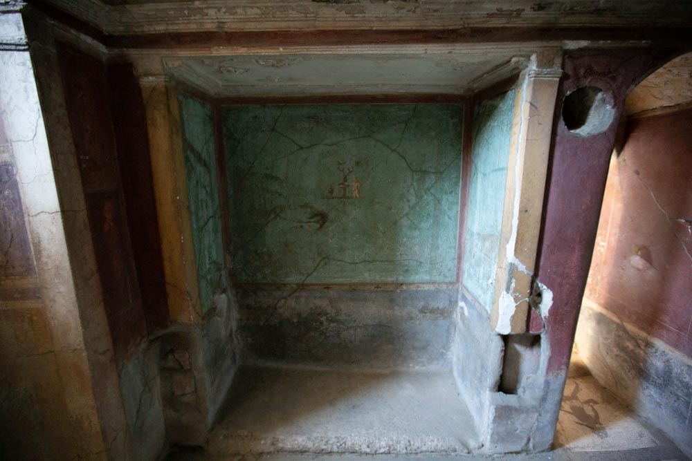 Italy, Pompeii, House of Menander, view of the Atrium with frescoes on the walls