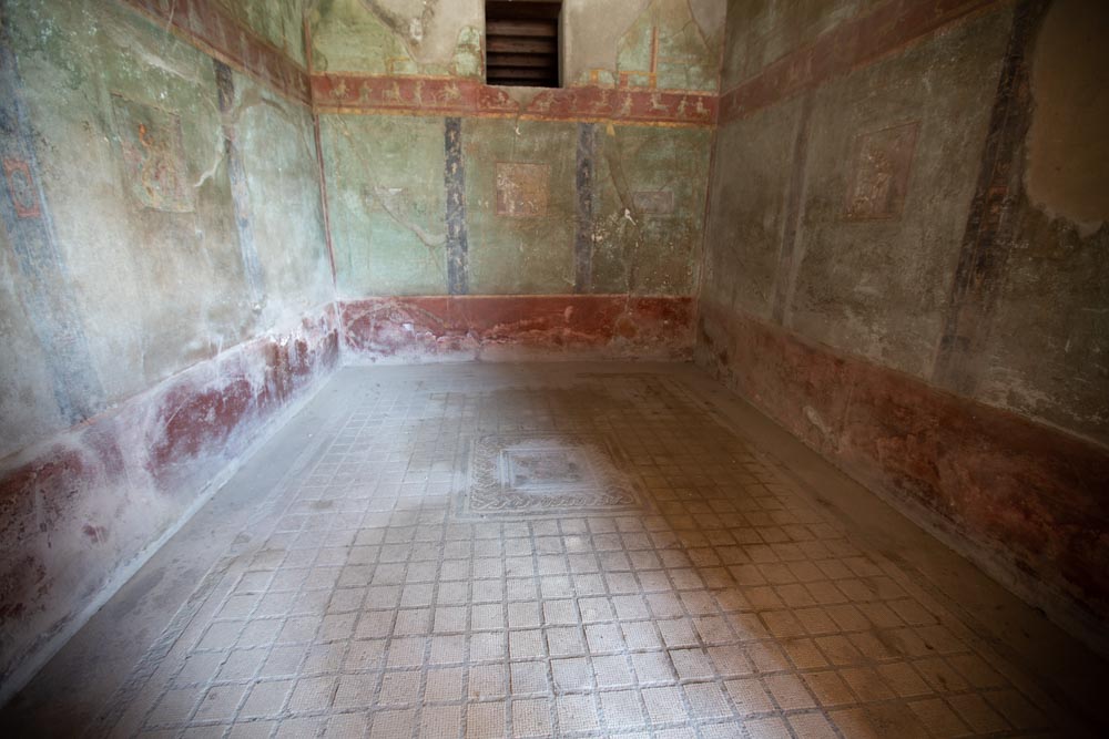 Italy, Pompeii, House of the Menander , room with frescoes on the walls1