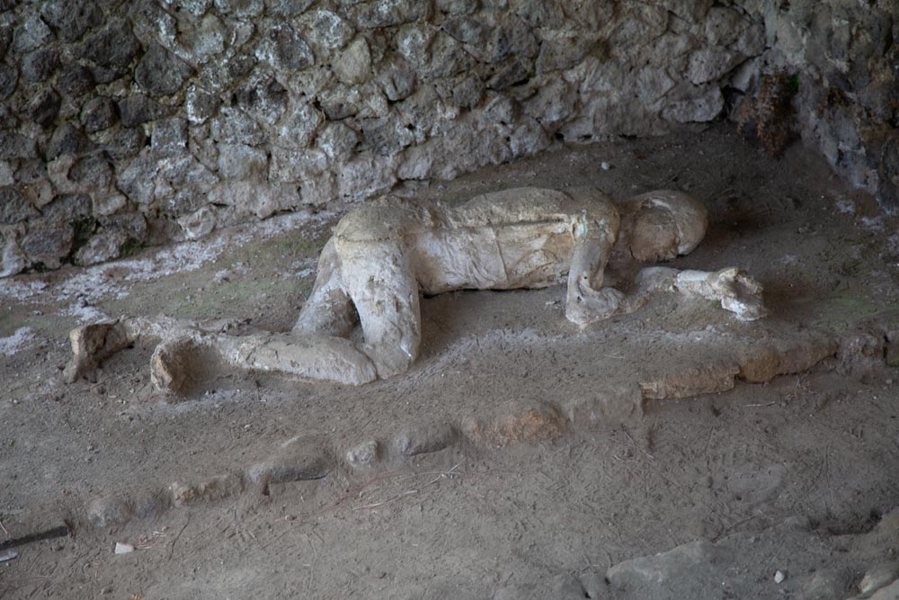 Italy, Pompeii, Plaster casts of victims from the Porta  Nocera