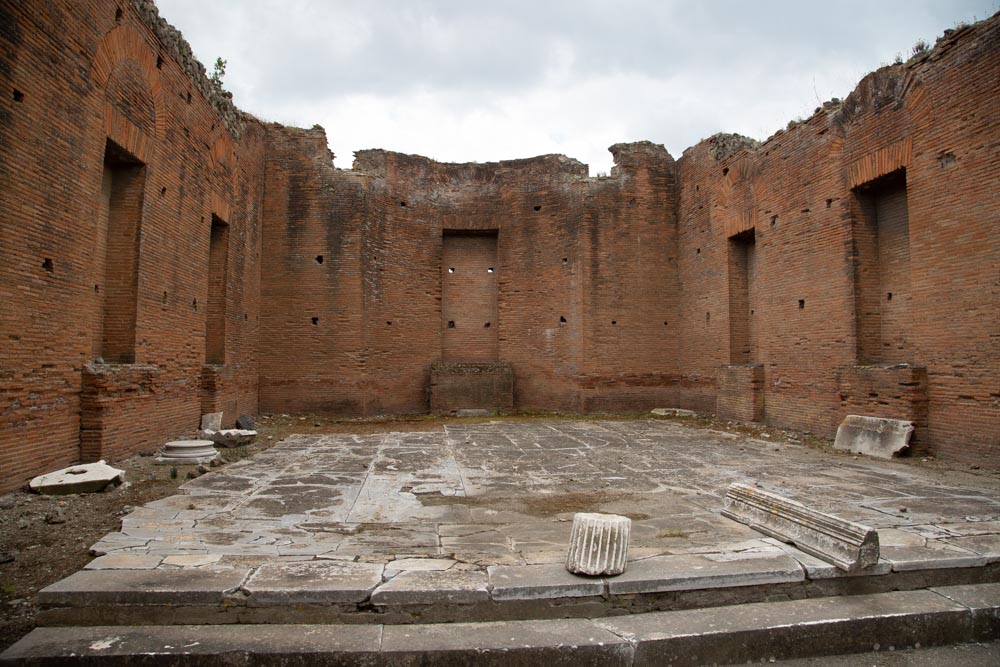 Italy, Pompeii, Roman Forum, Hall of the Duumviri, municipal building, in the south side of the Forum