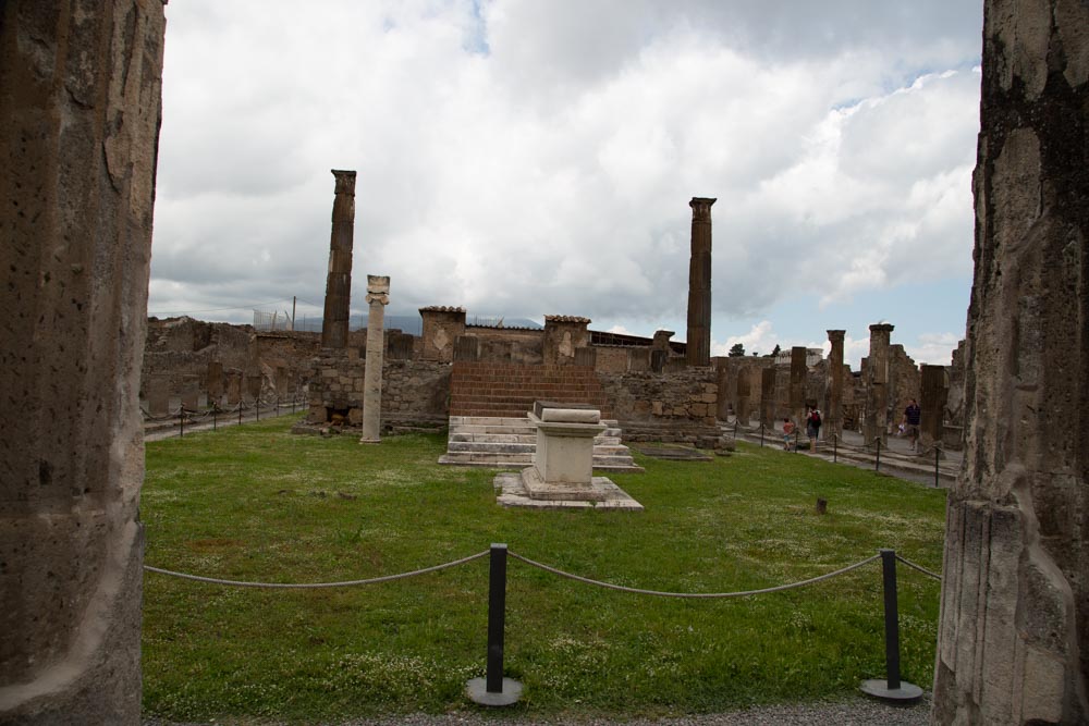 Italy, Pompeii, Roman Forum, Temple of Apollo, with the statue of  Apollo