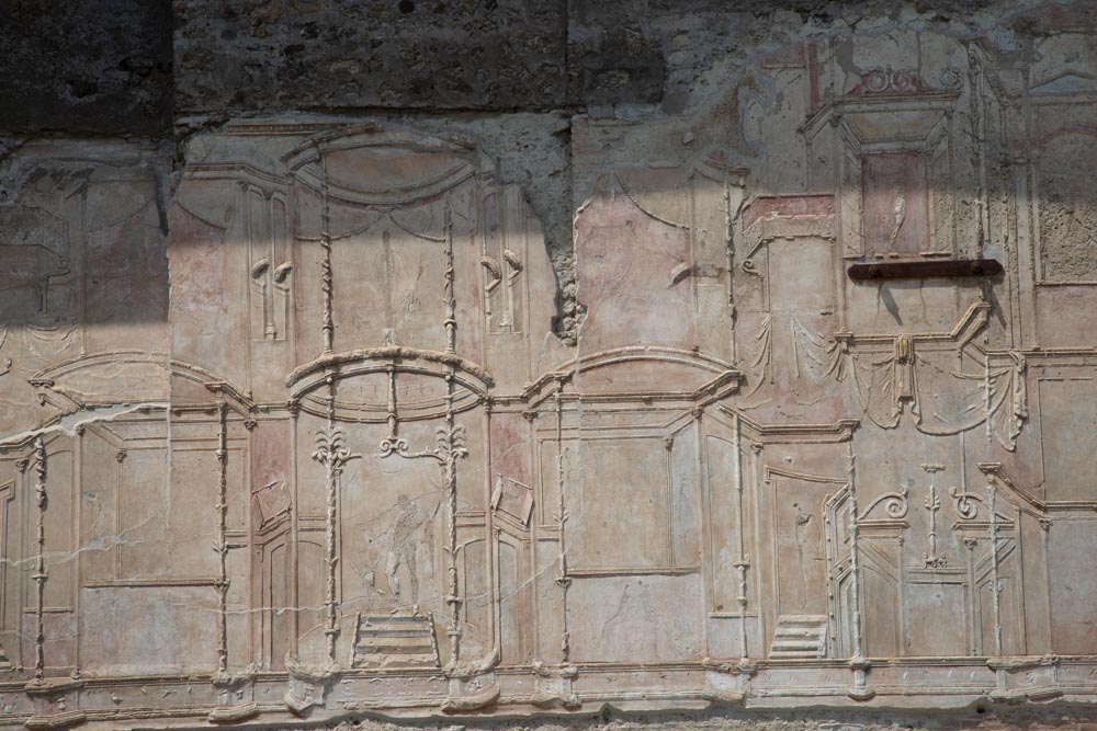 Italy, Pompeii, Stabian Baths, the Gymnasium, decorations in Polychrome stucco