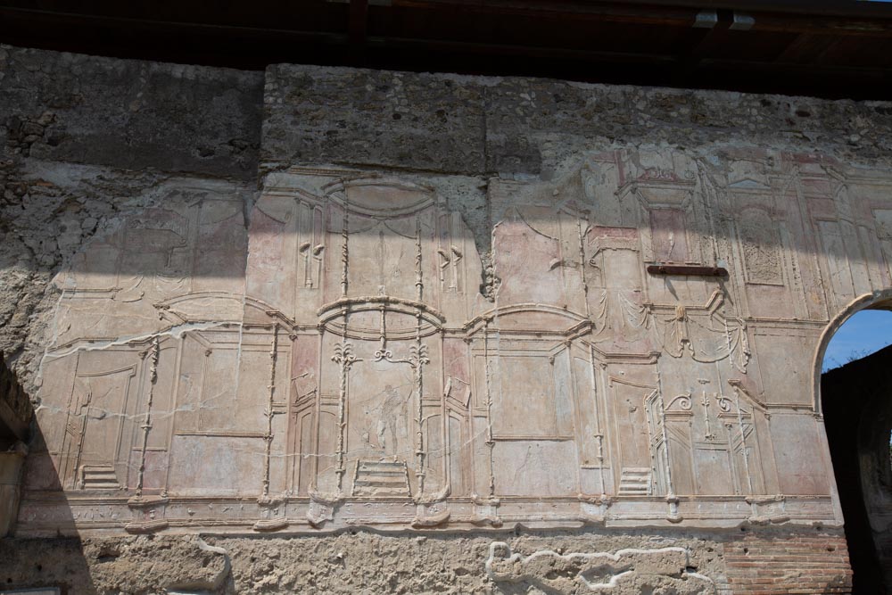 Italy, Pompeii, Stabian Baths, the Gymnasium, decorations in Polychrome stucco3