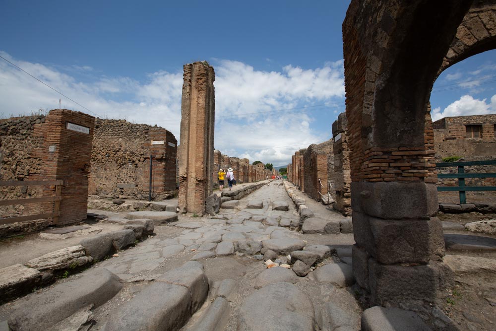 Italy, Pompeii, Street with Chariot  Tracks