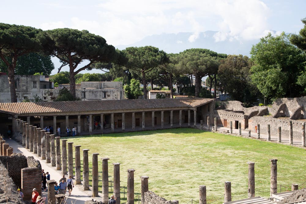 Italy, Pompeii, the Gladiators Barracks, the quadriporticus of the  theatre