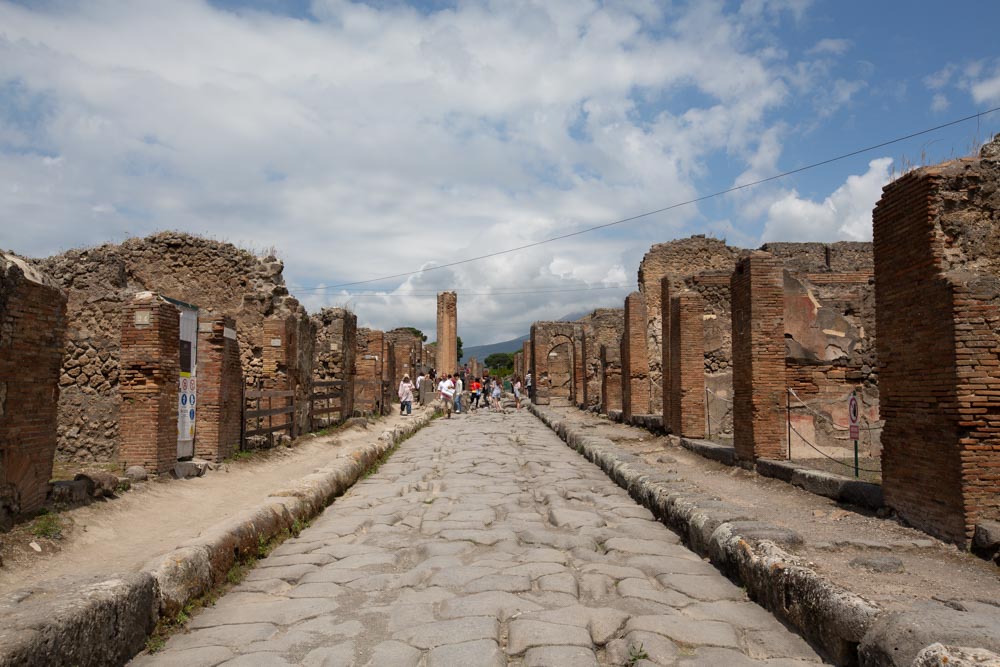 Italy, Pompeii, view of a Roman street