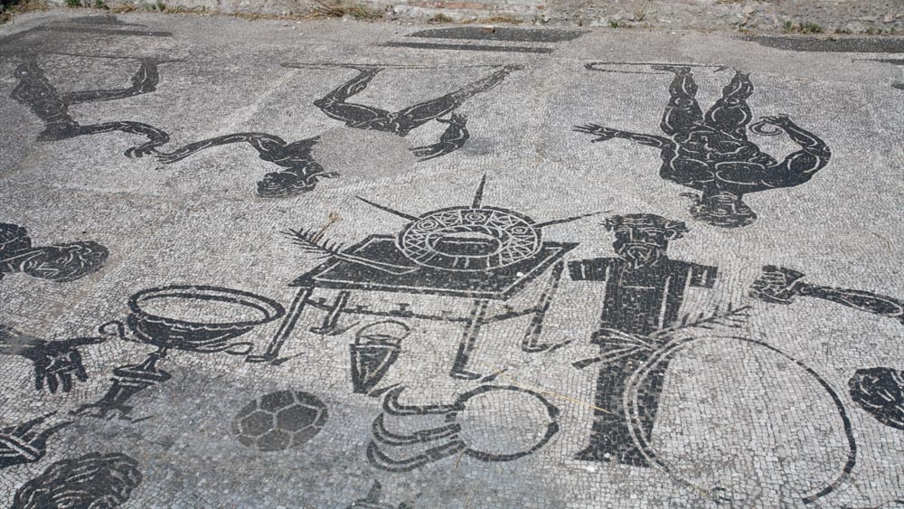 Italy, Ostia Antica - Roman Baths - Porta Marina (Terme di Porta Marina) Mosaics