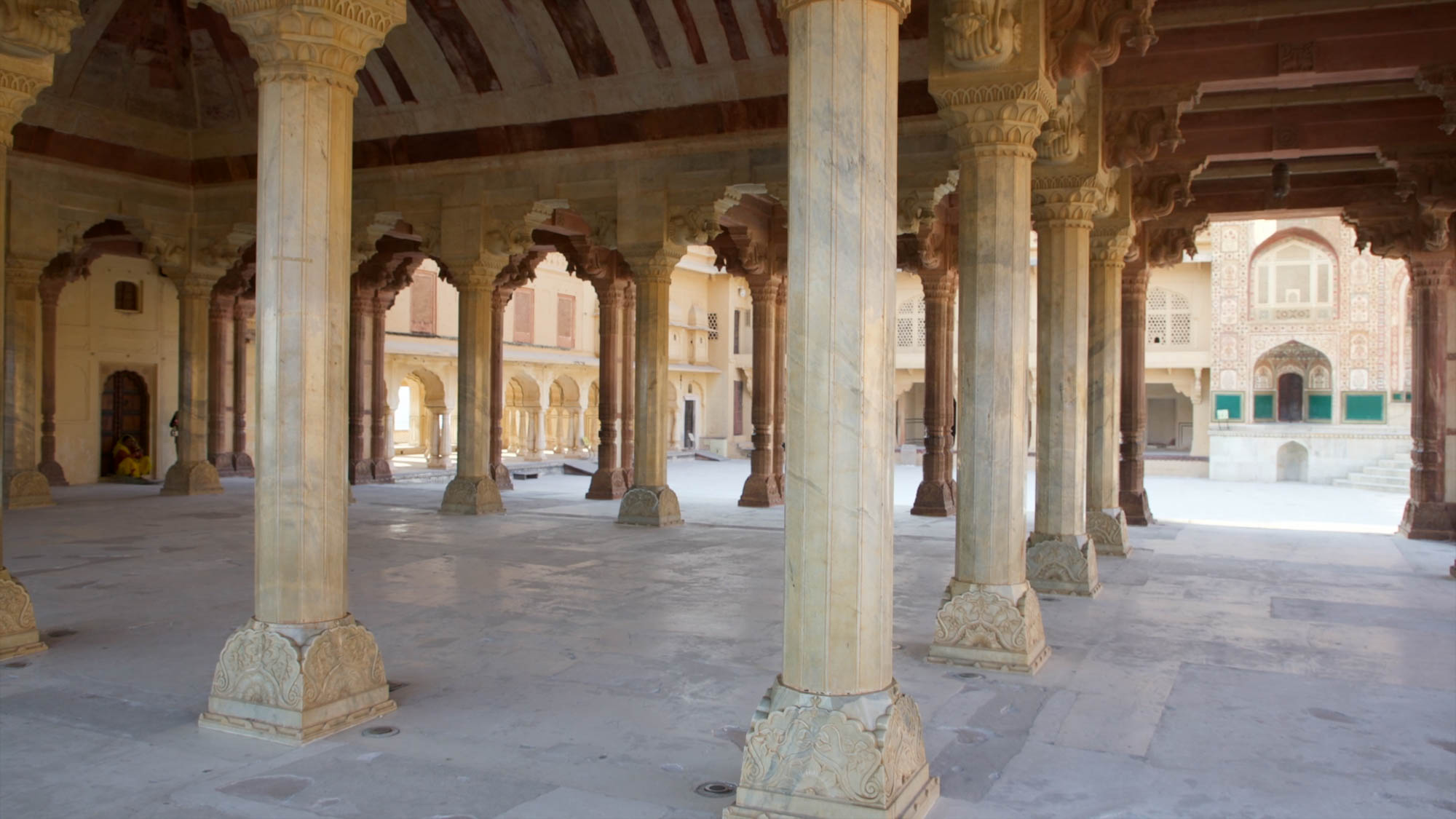India, Rajasthan, Jaipur, Amer fort - Hall of Public Audience (Diwan-i-Aam)