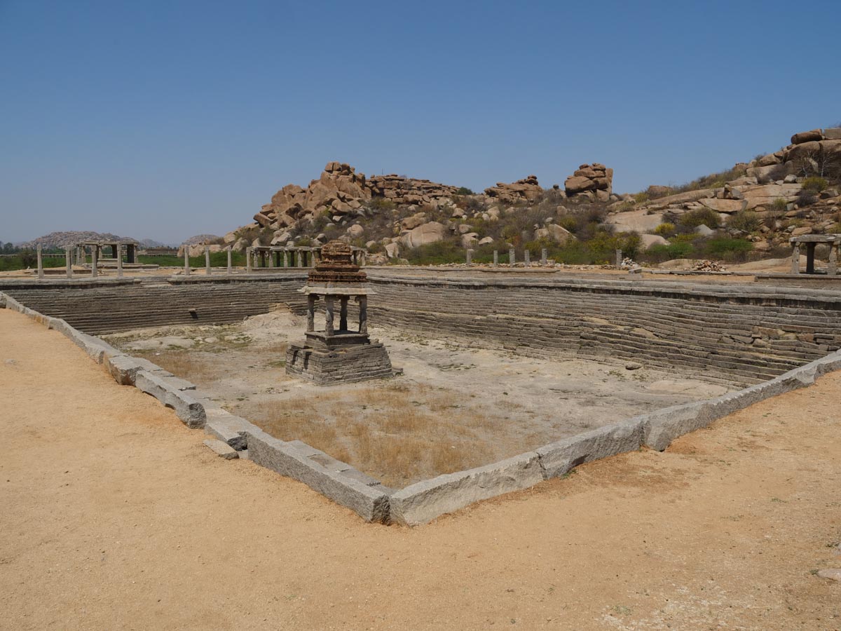 India, Karnataka, Hampi - Vittala Temple Pushkarni (Bazzar)