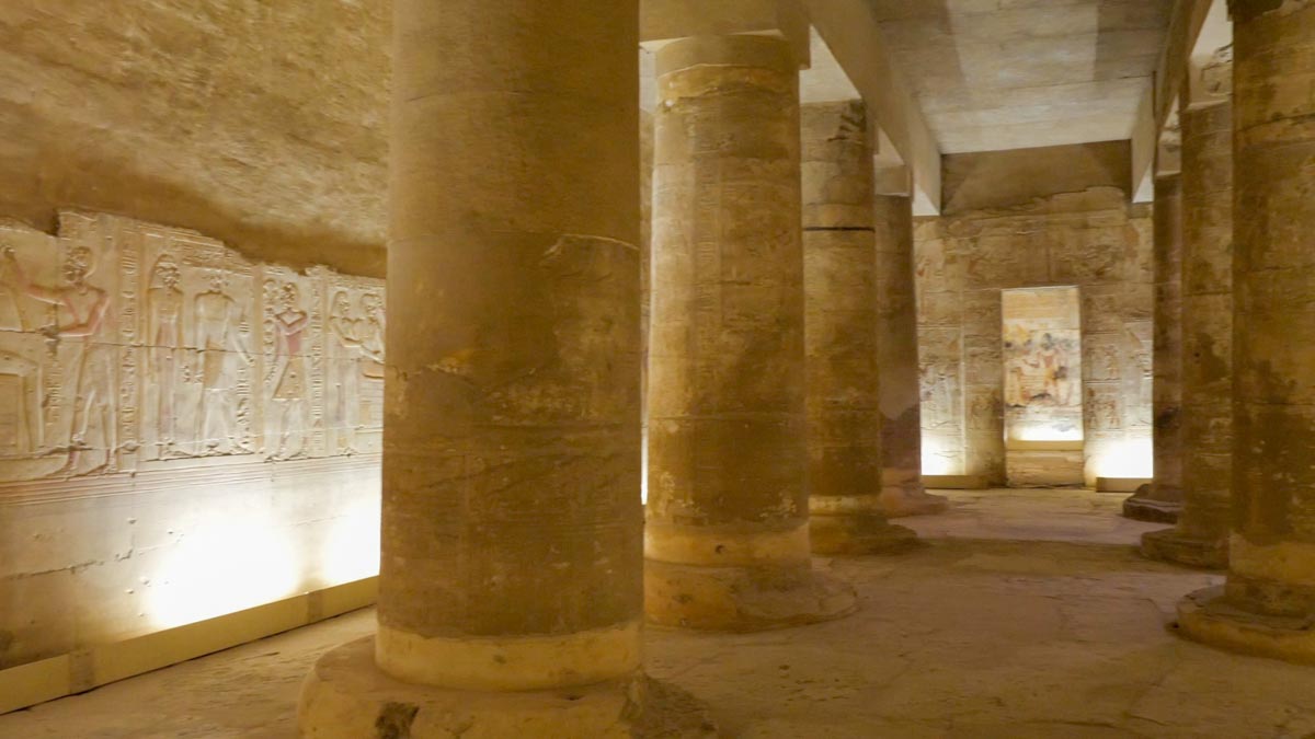 Egypt, Abydos - Temple of Sety I - Hall of Osiris