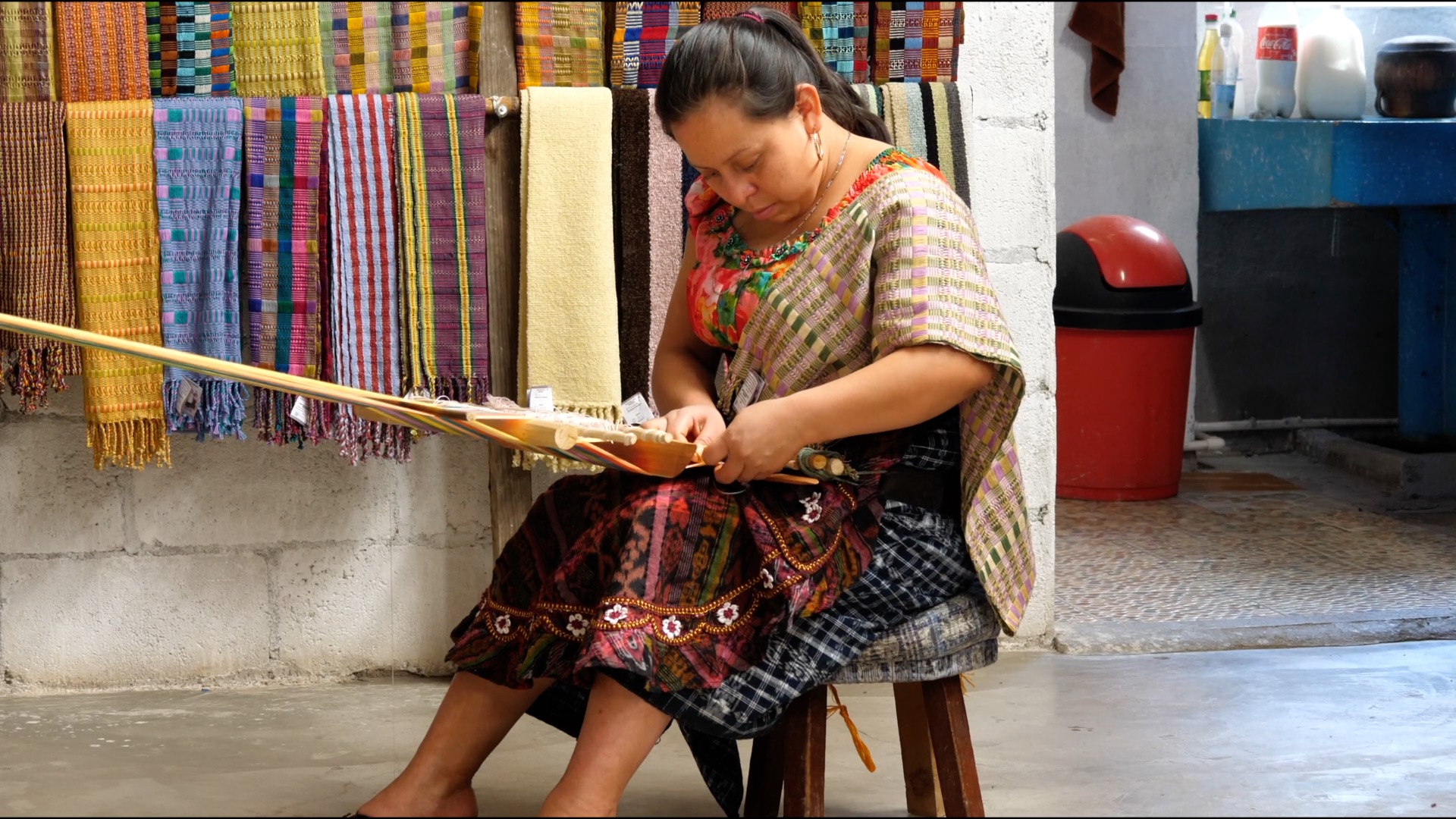 Guatemala, Atitlan Lake, traditional - weaving