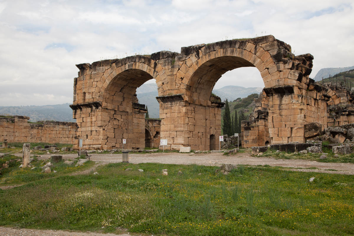 Turkey, Denizli, Pamukkale (Hierapolis) - Roman Basilica-Baths