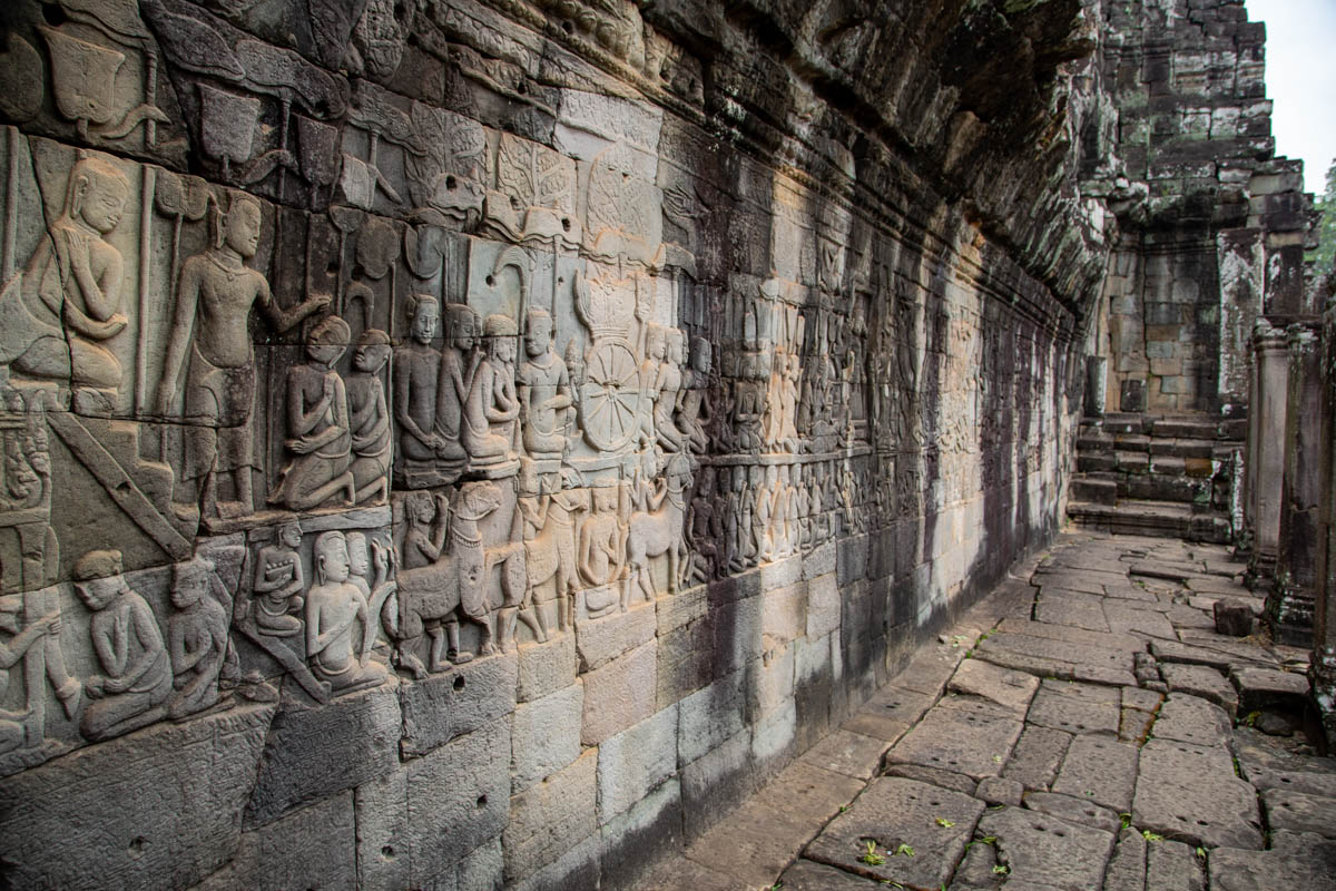 Cambodia, Angkor - Bayon Temple - reliefs