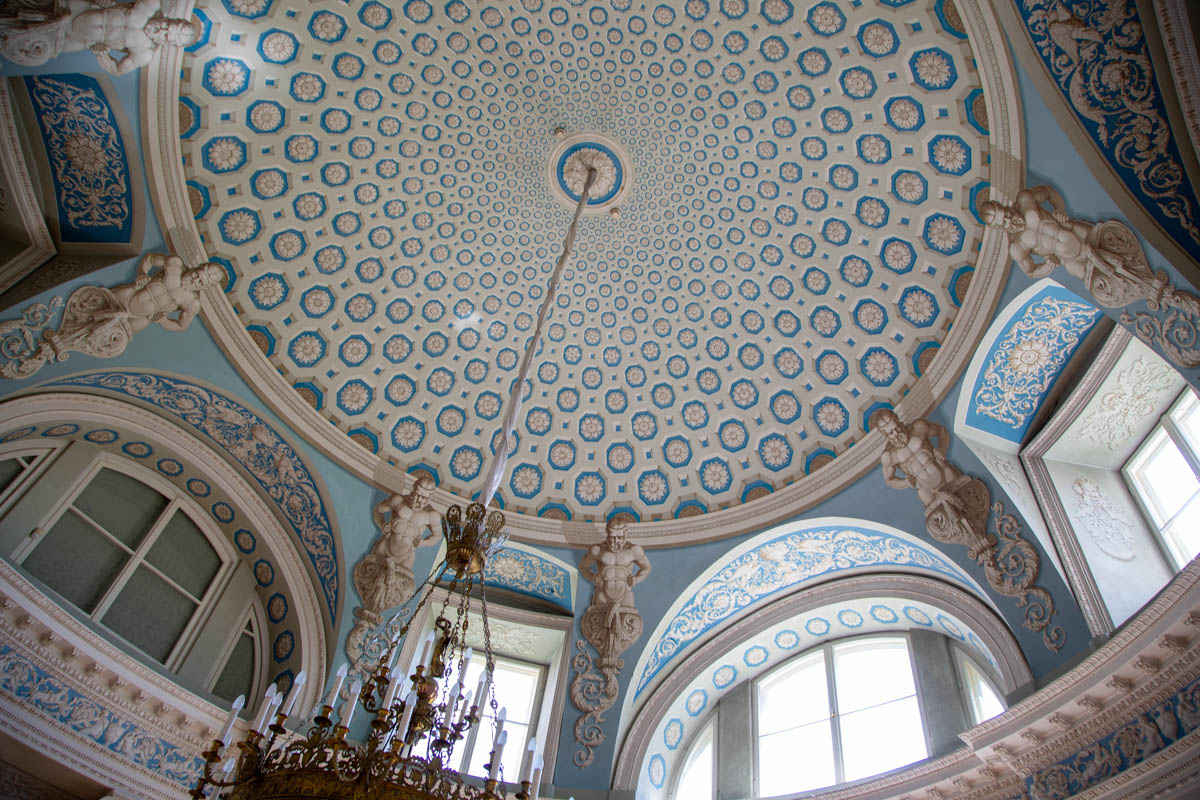 Latvia, Mezotne Palace - dome - neoclassical