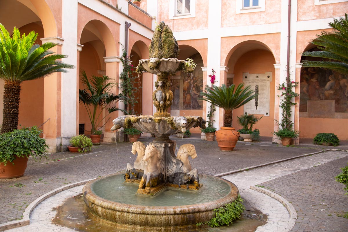 Italy, Rome - Basilica of Saints Cosmus and Damian - fountain