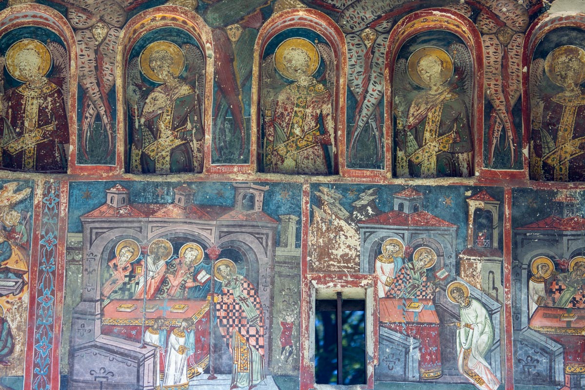 Romania, Humor painted monastery frescoes