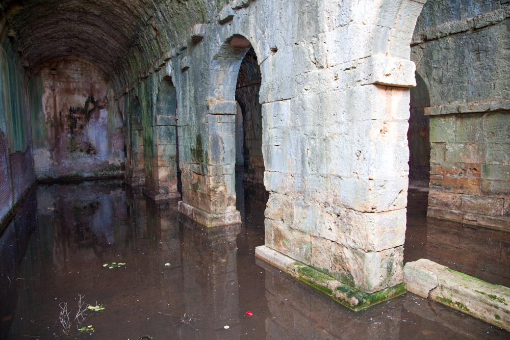 Greece, Crete, Aptera ancient site - Roman three -aisled vaulted cistern