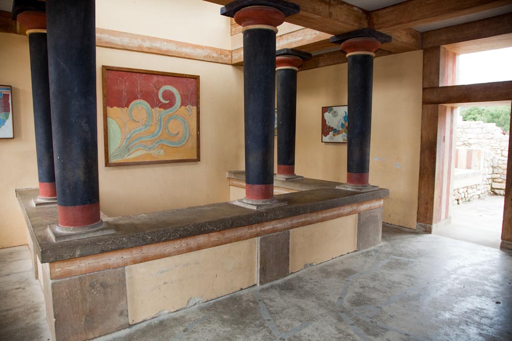 Greece, Crete, Knossos - Minoan hall of the frescoes