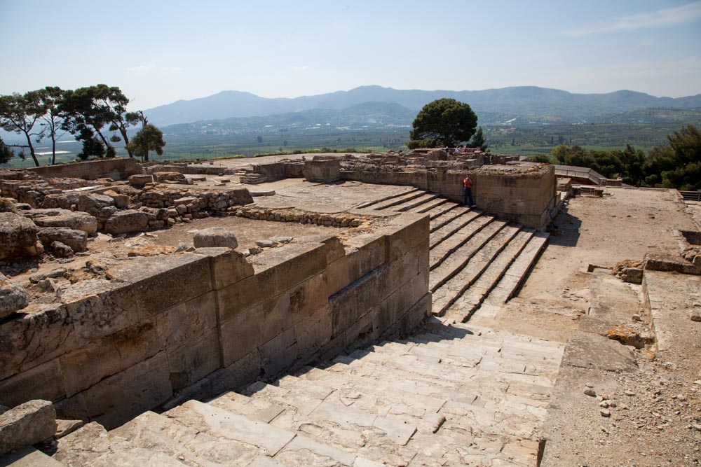 Greece, Crete, Phaistos Minoan palace - Staircase to the west court