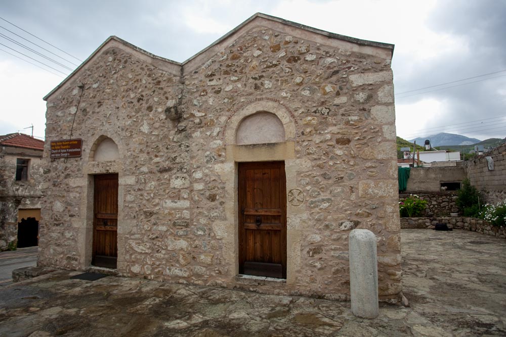 Greece, Crete, Pyrgos -Church of Ayios Konstantinos view