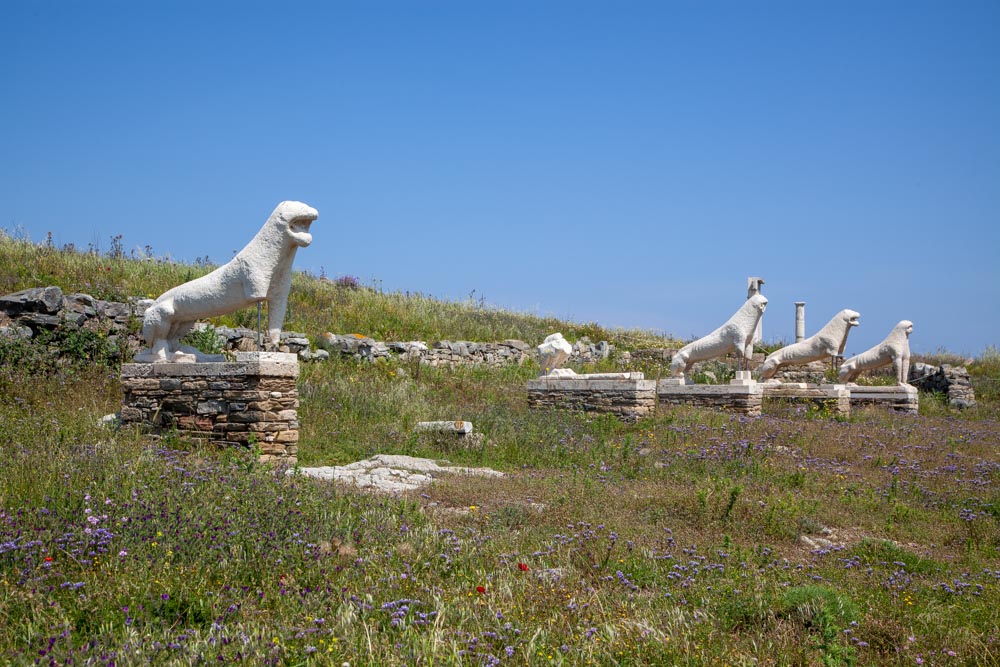 Greece, Delos Island, Terrace of the Lions