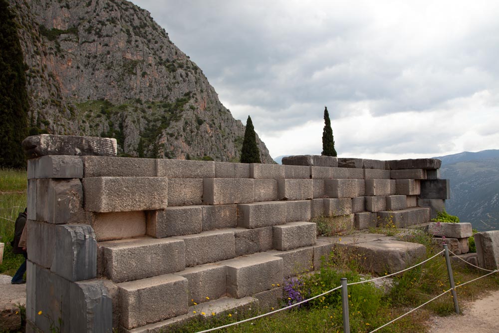 Greece, Delphi, Altar of the temple of Apollo Pythios