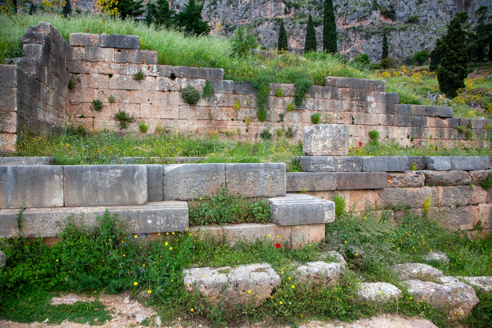 Greece, Delphi, Doric stoa