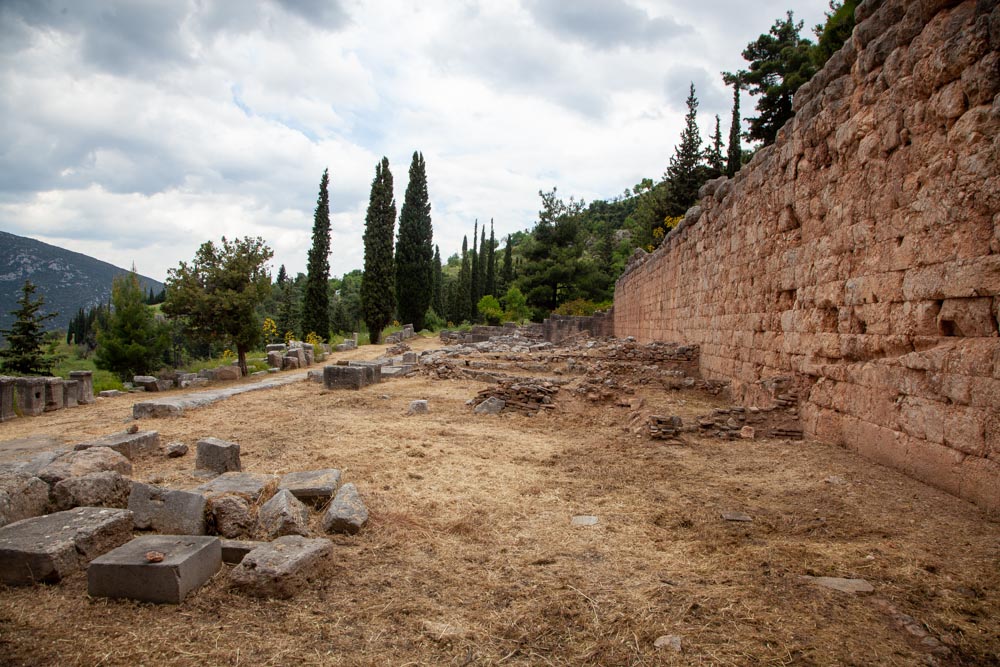 Greece, Delphi, West stoa of the Aetolians
