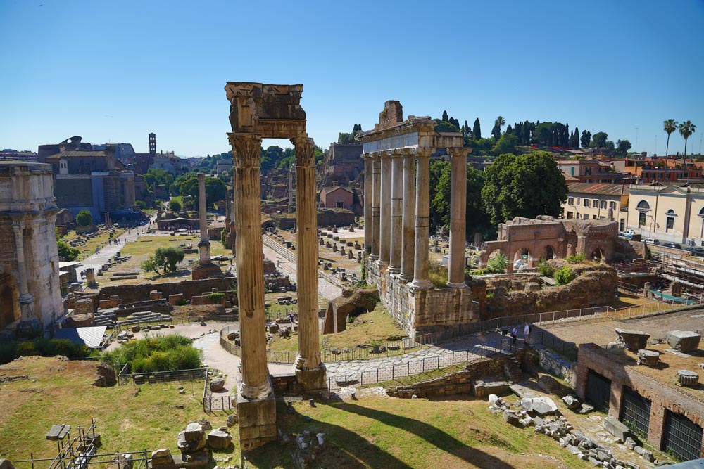 Italy, Rome, Roman Forum - Temple of Vespasian and Titus
