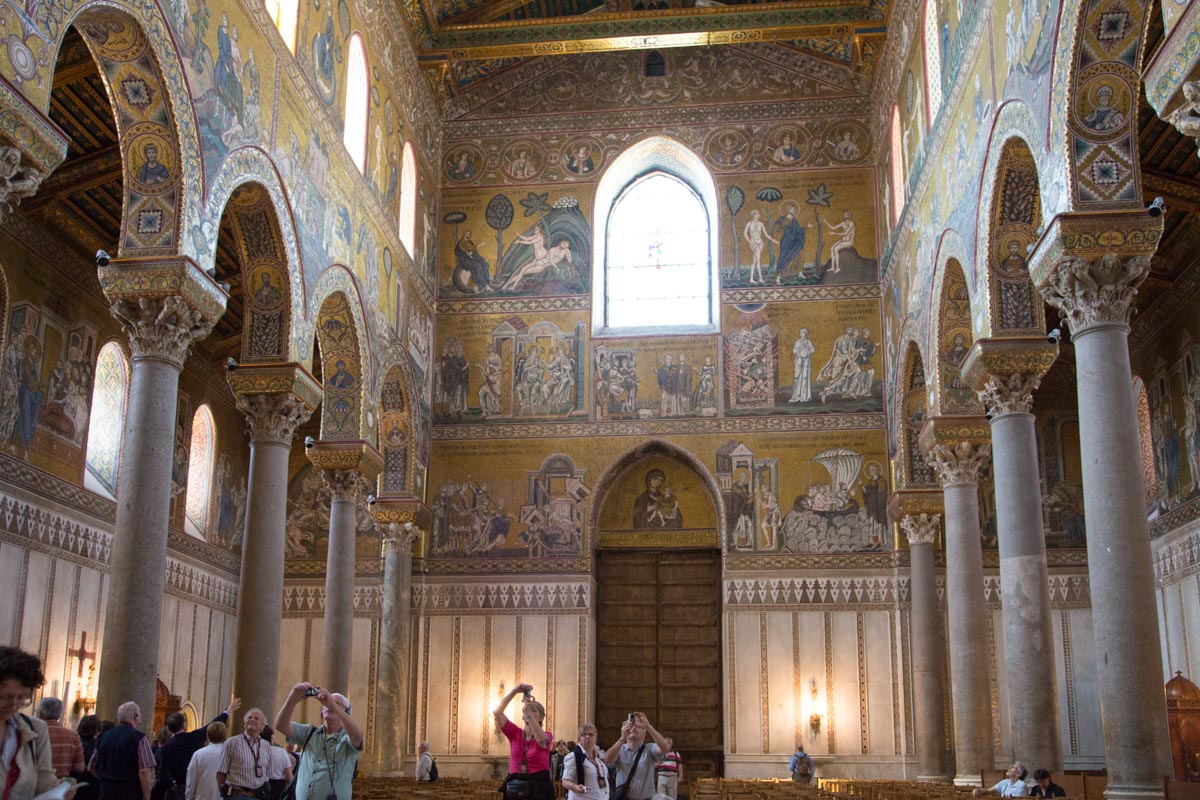 Italy, Sicily - Palermo, Monreale Cathedral -interior west side